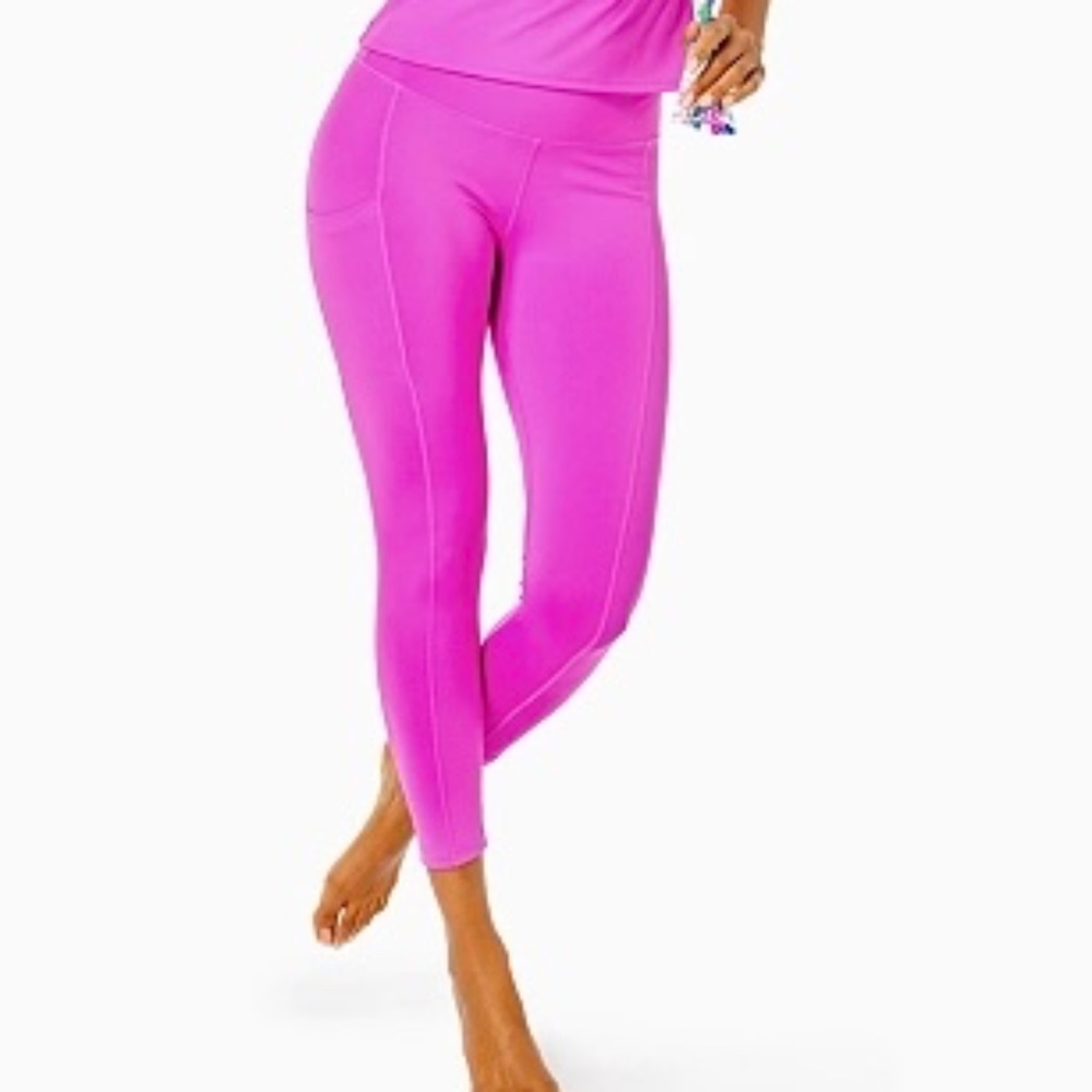 Lilly Pulitzer Luxletic Weekender Midi Legging, Wild Fuchsia Size M